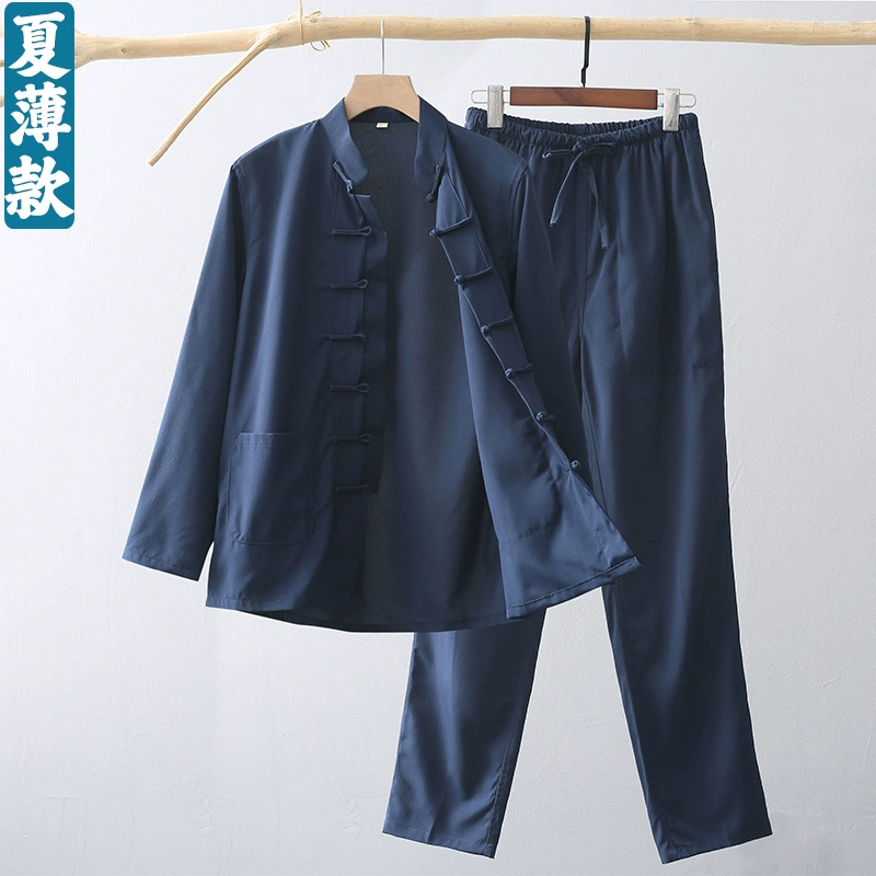 Китайский стиль Тан костюм мужской весенний летний длинный рукав пальто