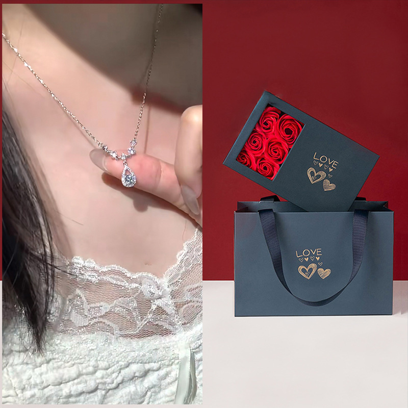 S999纯银「鱼人之泪」项链女超闪轻奢小众配饰送女友闺蜜礼物|undefined