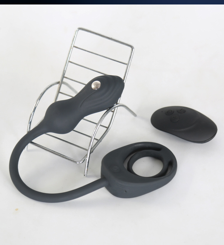 Remote-Controlled Vibrating Anal Plug with Scrotal Ring and Electric Shock Function — detail image 14