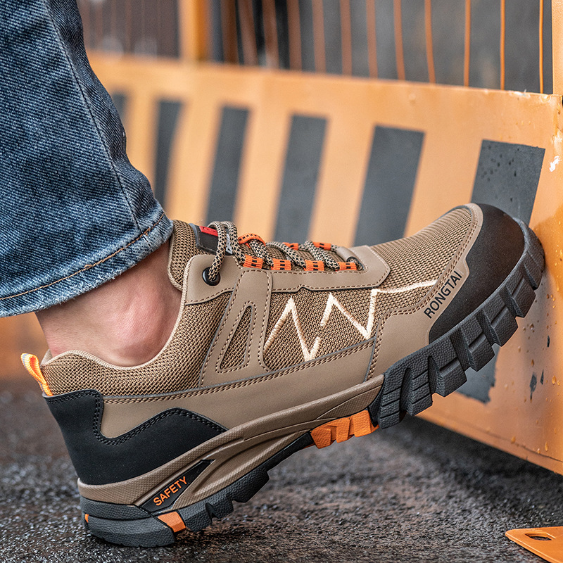 四季防砸防刺穿劳保鞋 钢包头低帮透气工作防护鞋 safety shoes