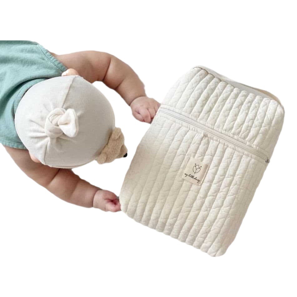 Corea del Sur ins momia bolsa acolchada bolsa de almacenamiento de pañales bordado colgando cochecito cremallera bolsa de almacenamiento de pañales portátil