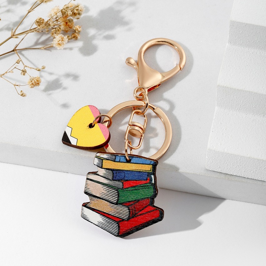 Modern Style Style Modern Style Letter Heart Shape Apple Wood Teachers' Day Unisex Keychain