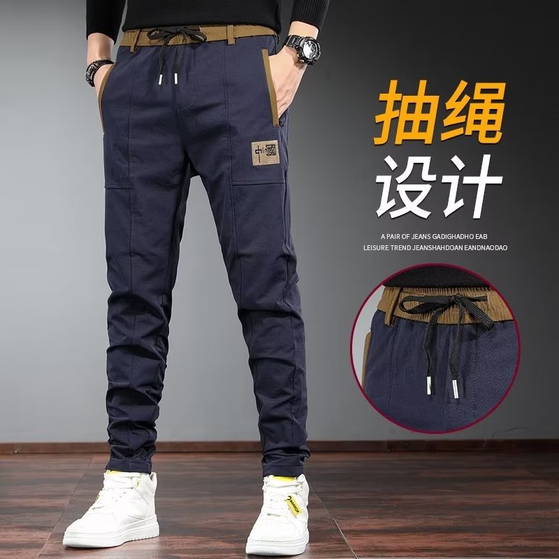 Primavera y otoño American Retro High Street Trend Marca Vaqueros de todo fósforo de moda lavados Vaqueros rectos delgados para hombres