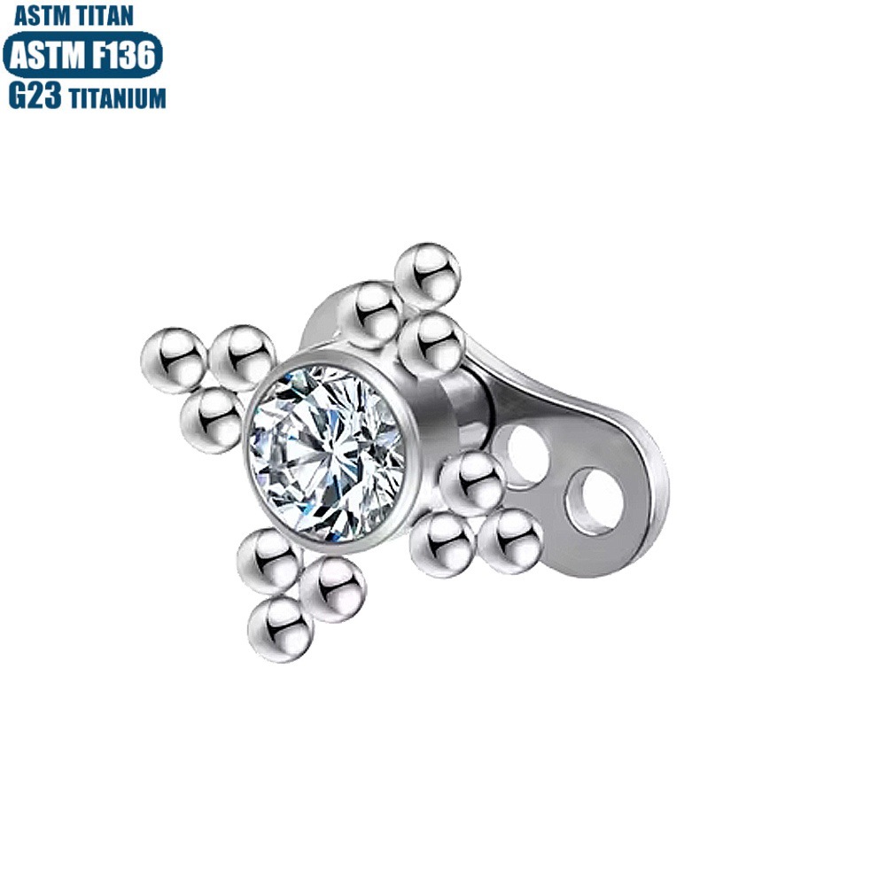 Labret stud lip piercing jewelry styling detail