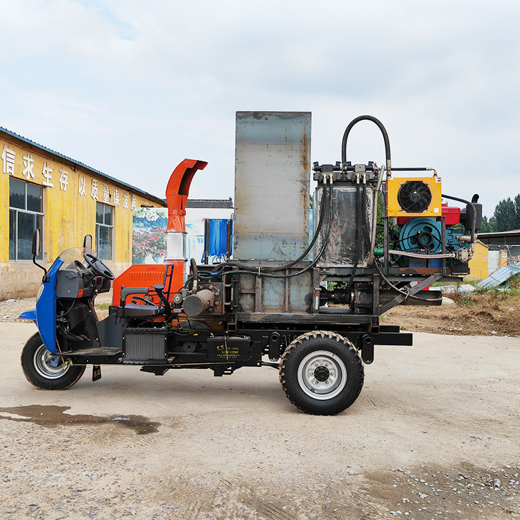 麦秸麦糠液压打包机自动套袋打包机行走式玉米秸秆粉碎除尘打包机