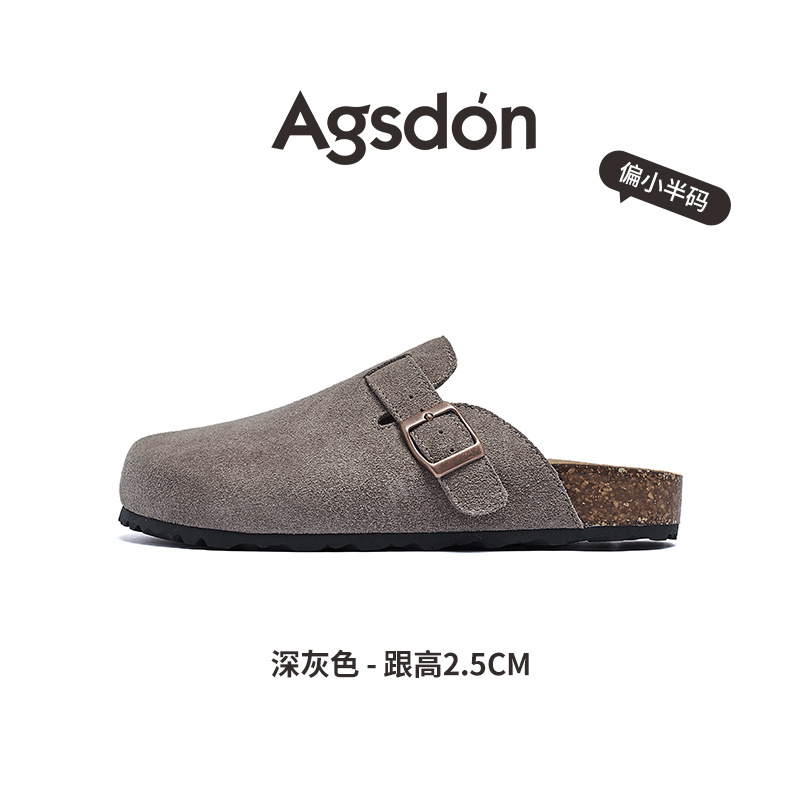 Pantuflas cerradas Augu Shiden para mujer, nuevo estilo primavera 2026, cómodas y casuales, estilo Birkenstock, para exterior, a la moda.