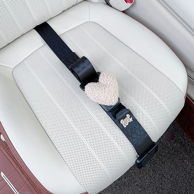 Abdominal Support, Car Supplies for — Car seat belt - three-point-anti-strangle-safety-belt-black-camel-love-heart