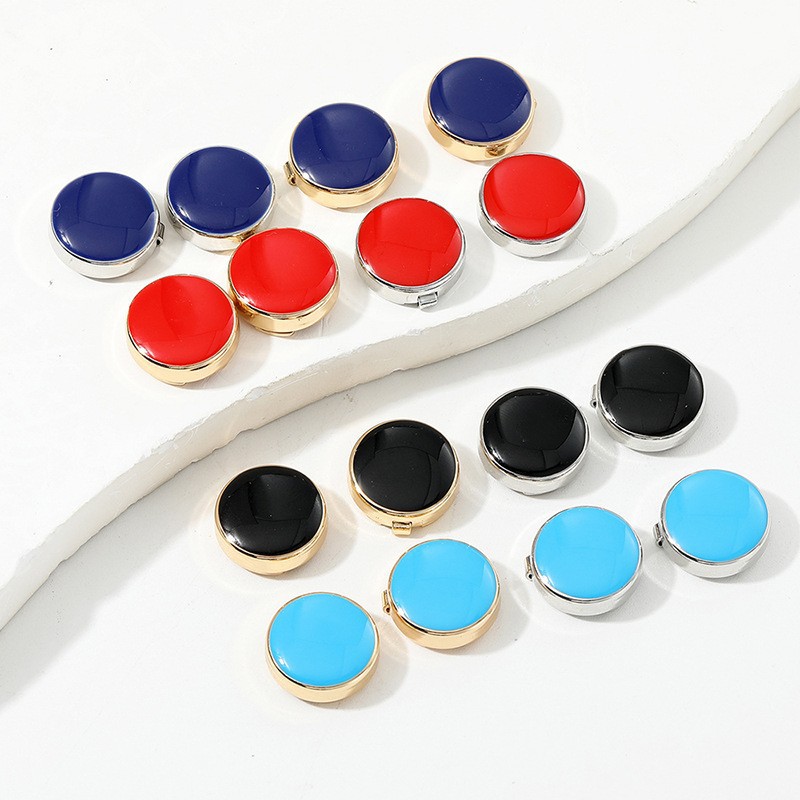 Runda manschettknappar i koppar mångsidig och enkel design_voghion.com