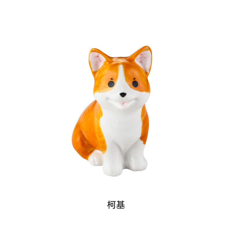 Cerámica lindo de moda mascota hecha a mano muñeca juguete Shiba Inu gato perro modelo decoración regalo al por mayor