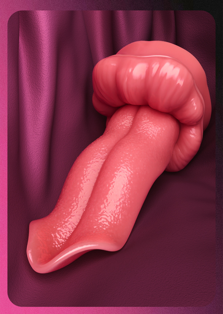 Jiuai Red Lip Soft Tongue Vibrator, Liquid Silicone, White, Body-Safe Adult Toy — detail image 17