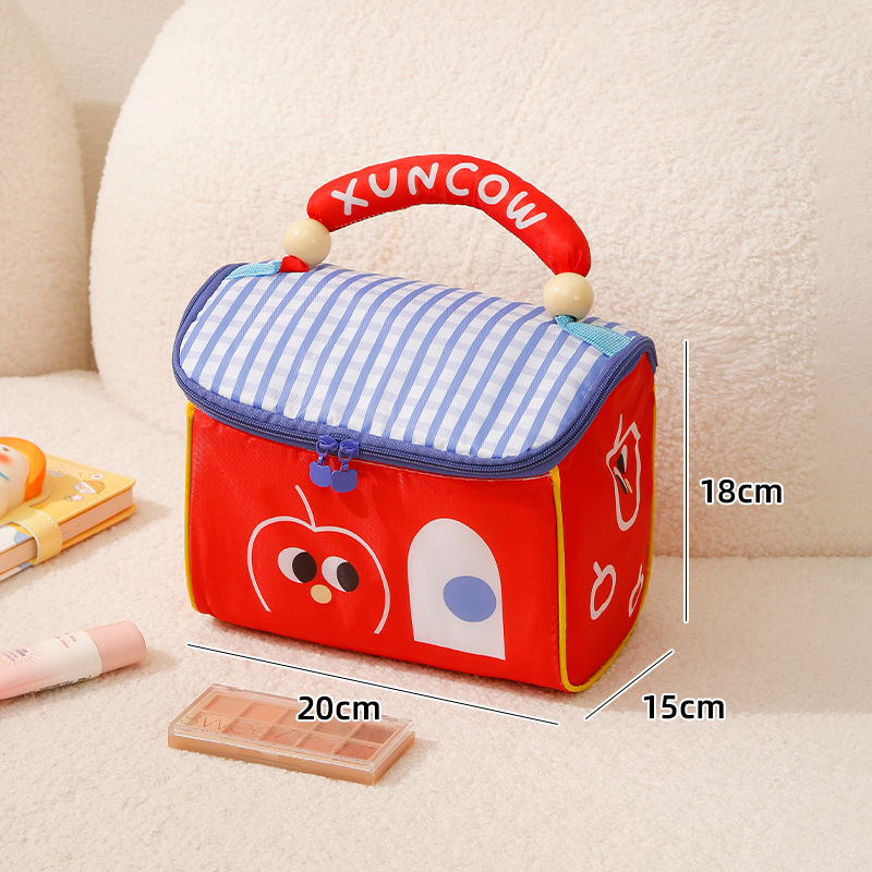 Blue Check Red Body Insulation Bag