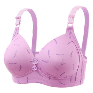 plus size Thin Para-breasts Non-rimless Bra Adjustable Comfortable Breathable Beautiful Back Underwear Gather-up Bra