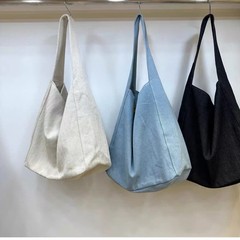 小さな汚れたキャビネット韩系小众insデニムキャンバスバッグカジュアルシンプル布袋大容量学生シングルショルダーバッグ