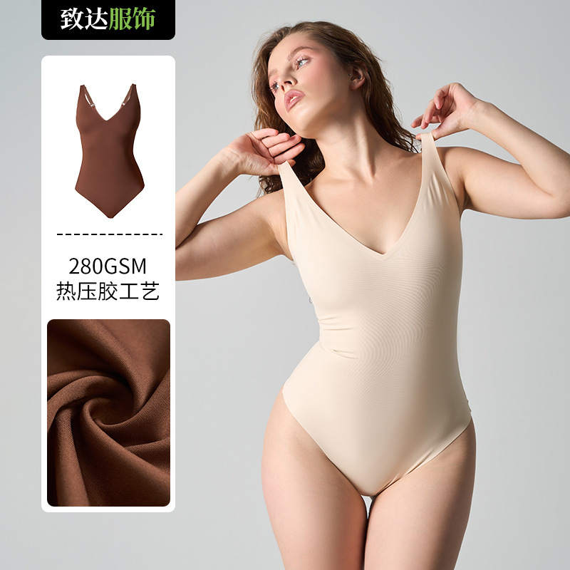 Fits Everybody Same Style Bodsuit Seamless V-Neck Tummy Control Open-Crotch Beautiful Back High-Intensity Shapewear Fits Everybody Same Style Bodsuit Seamless V-Neck Tummy Control Open-Crotch Beautiful Back High-Intensity Shapewear