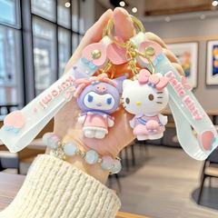漫画かわいいサンリオキーホルダーかわいいピーチクロミハローキティ人形車バッグペンダントギフト卸売