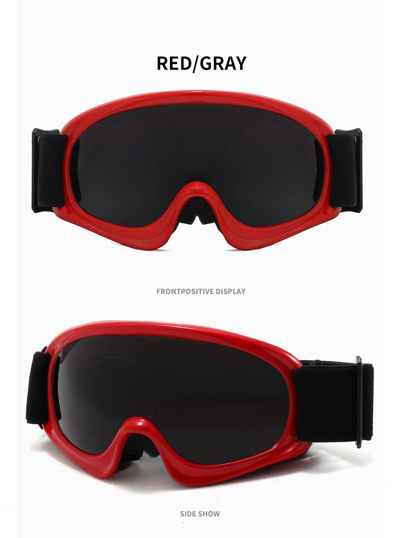 Yeni açık hava spor güneş gözlükleri, rüzgar geçirmez gözlükler, şık ve renkli çocuk kayak gözlükleri_voghion.com