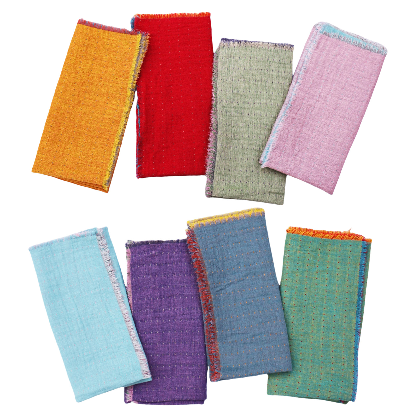 Servillas de seda de doble capa de algodón AB Jacquard tela de mesa bohemia decoración hotel toalla de té tela de clip