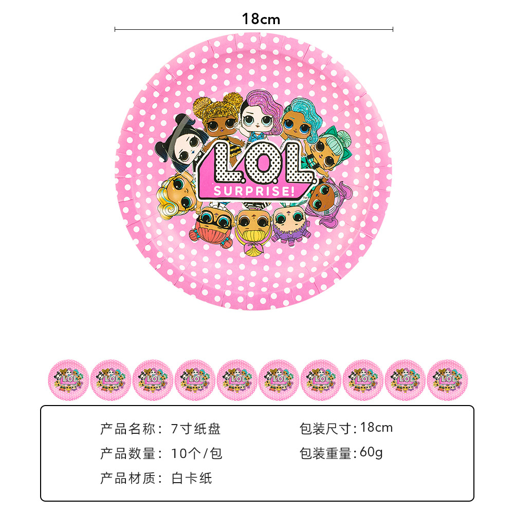 La fiesta de cumpleaños del bebé sorpresa transfronteriza suministra el traje temático de los niños arreglo decorativo taza de papel plato de papel mantel