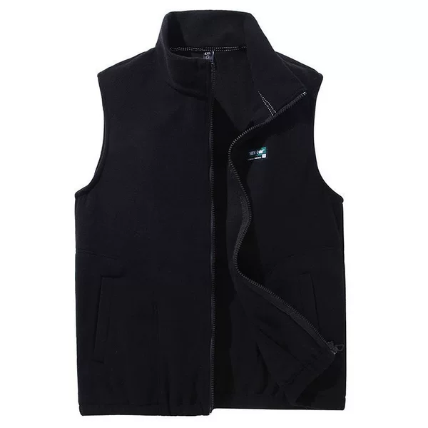 Autumn and Winter Fleece Vest for Men, Fleece-Lined Sleeveless Jacket, Loose Fit, Large Size, Fleece Oversized Vest for Warmth