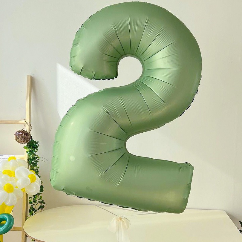 Olive Green 40-Inch Large Foil Balloons Number Theme For Children's Birthday Parties Toy & Game_voghion.com