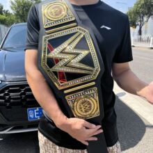 国产摔跤WE拳王W标冠军金腰带散打拳击UFC格斗金腰带皮带纪念奖品
