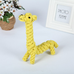 Pet supplies direct from the manufacturer wholesale chew-resistant yellow long giraffe dog toys for puppies cotton rope