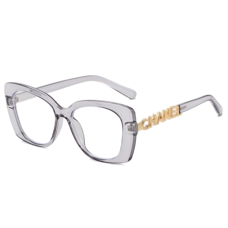 회색-투명 프레임 플랫 라이트 (안티 블루 라이트)