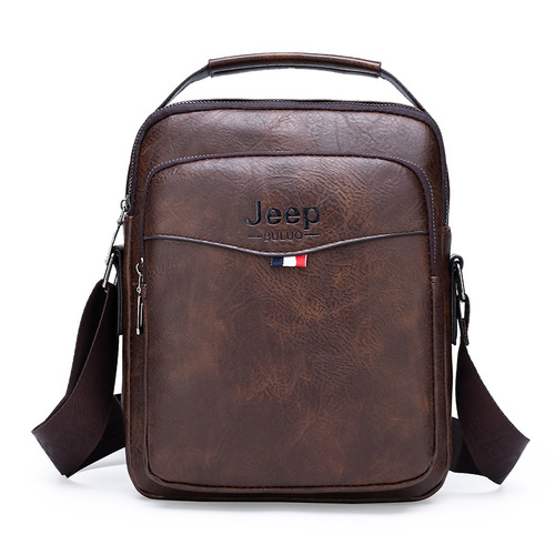  New Men's Crossbody Bag Fashion PU Leather Retro Large Capacity Shoulder Bag Men's Handbag Travel Backpack