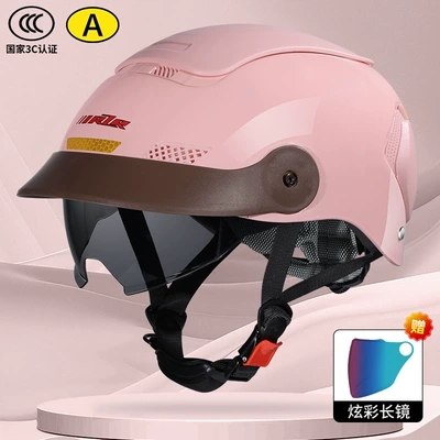helmet 3C certification summer big Motosiklet kaskı (dəbilqə) - zero-sense-skylight-light-pink-colorful-long-mirror