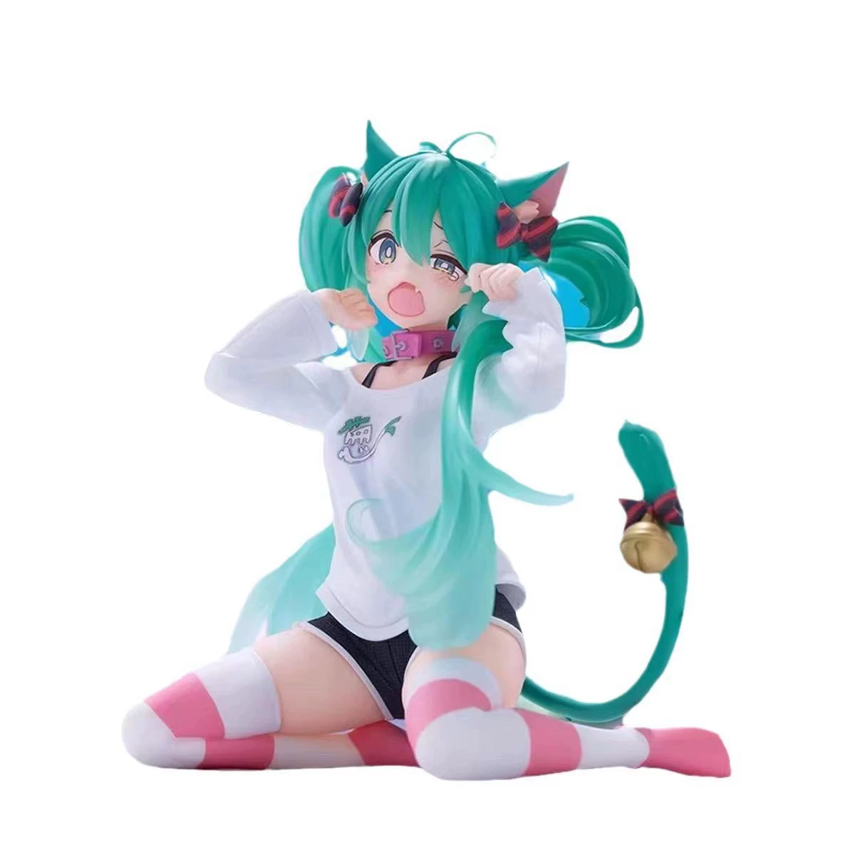 Фигурка Cat Ear Hatsune 11 см, милая мини-кукла в пижаме с короткими рукавами (коробка или пакет)
