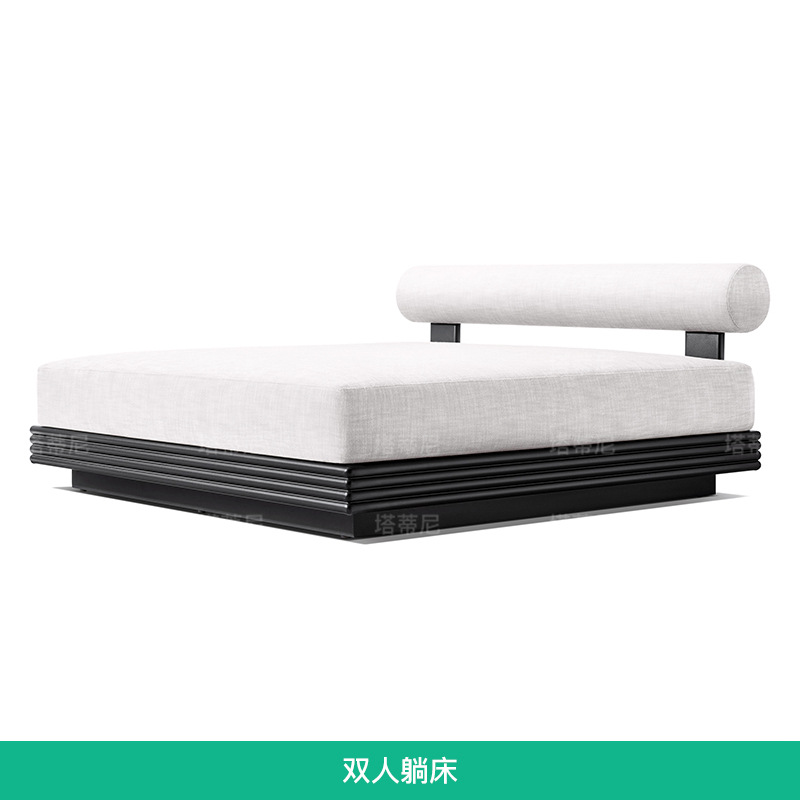 Sofá de aleación de aluminio al aire libre patio combinación de terraza villa al aire libre sala de sol impermeable muebles de cama de cama image 13
