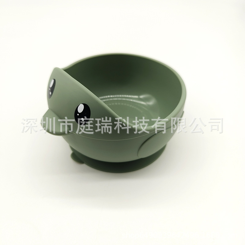 Cuenco de silicona pato suplemento alimenticio Tazón traje 316 tenedor cuchara lindo pollo lechón tazón de bebé resistente a la caída Tazón de cuchara traje