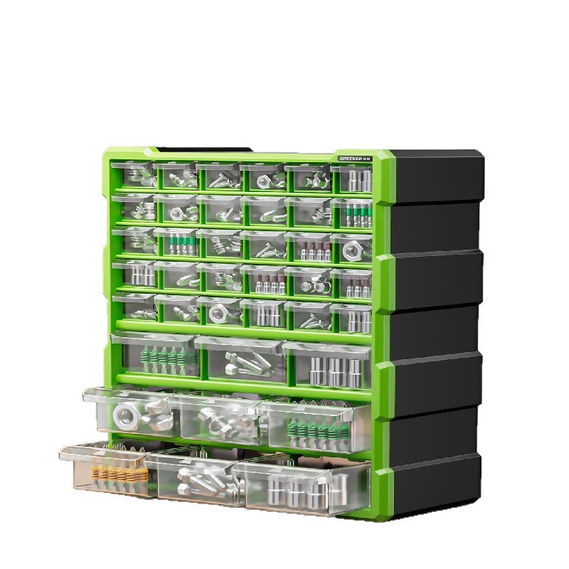 Gabinete de accesorios modulares de bosque verde combinación flexible multicapa caja de almacenamiento de piezas de cajón transparente caja de elementos de tornillo image 6