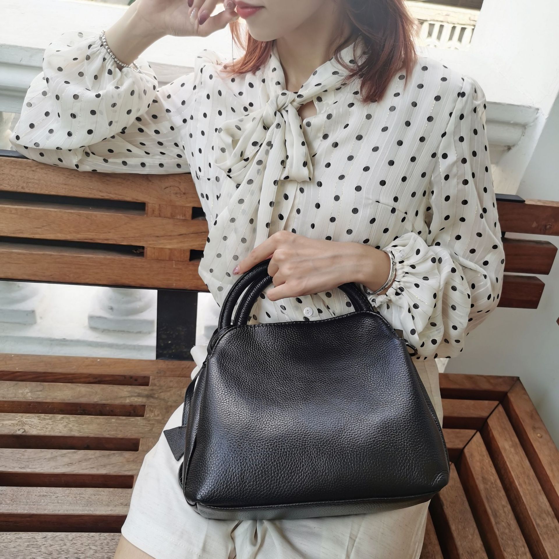 Bolso de Mujer 2025 de Cuero Genuino, Bolso de Gran Capacidad, Bolso Cuadrado Pequeño de Cuero Suave, Primera Capa de Piel de Vaca, Bolso Cruzado, Bolso Tote Esencial para Viajar al Trabajo