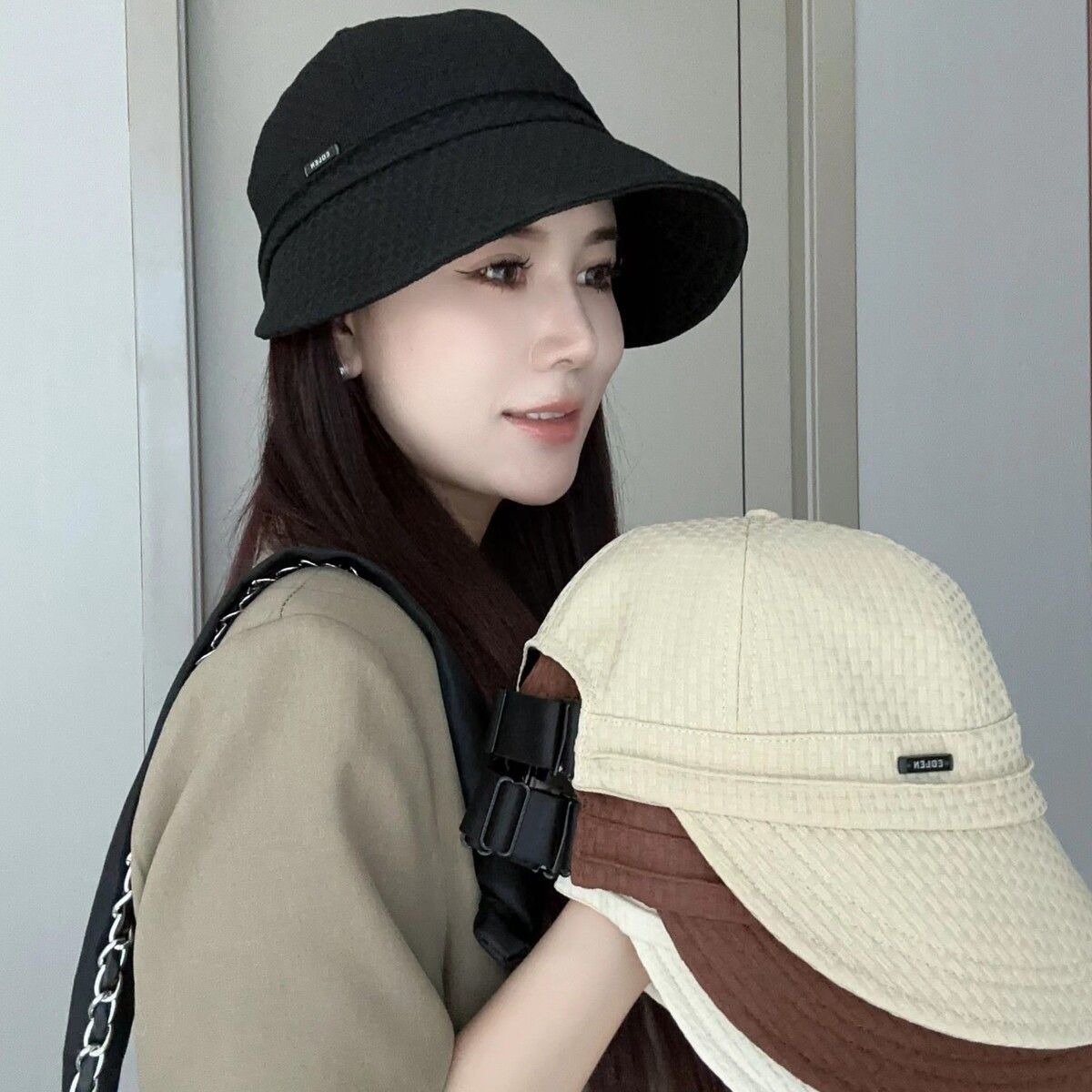 Mostrar cara pequeño sombrero de pescador primavera y otoño nuevo estilo de mujer al aire libre japonés versátil sombrero de lengua casual protección solar de verano transpirable