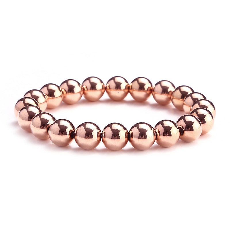 15g Weight Rose Gold Plated Plating Material Bracelets Classification 304 Stainless Steel Chain Material 1 Piece Quantity Holiday, Daily Occasion 304 Stainless Steel Material Solid Color Pattern Women's Gender Beaded Design Casual, Simple Style Style Casual Simple Style Solid Color 304 Stainless Steel Rose Gold Plated Bracelets In Bulk 13