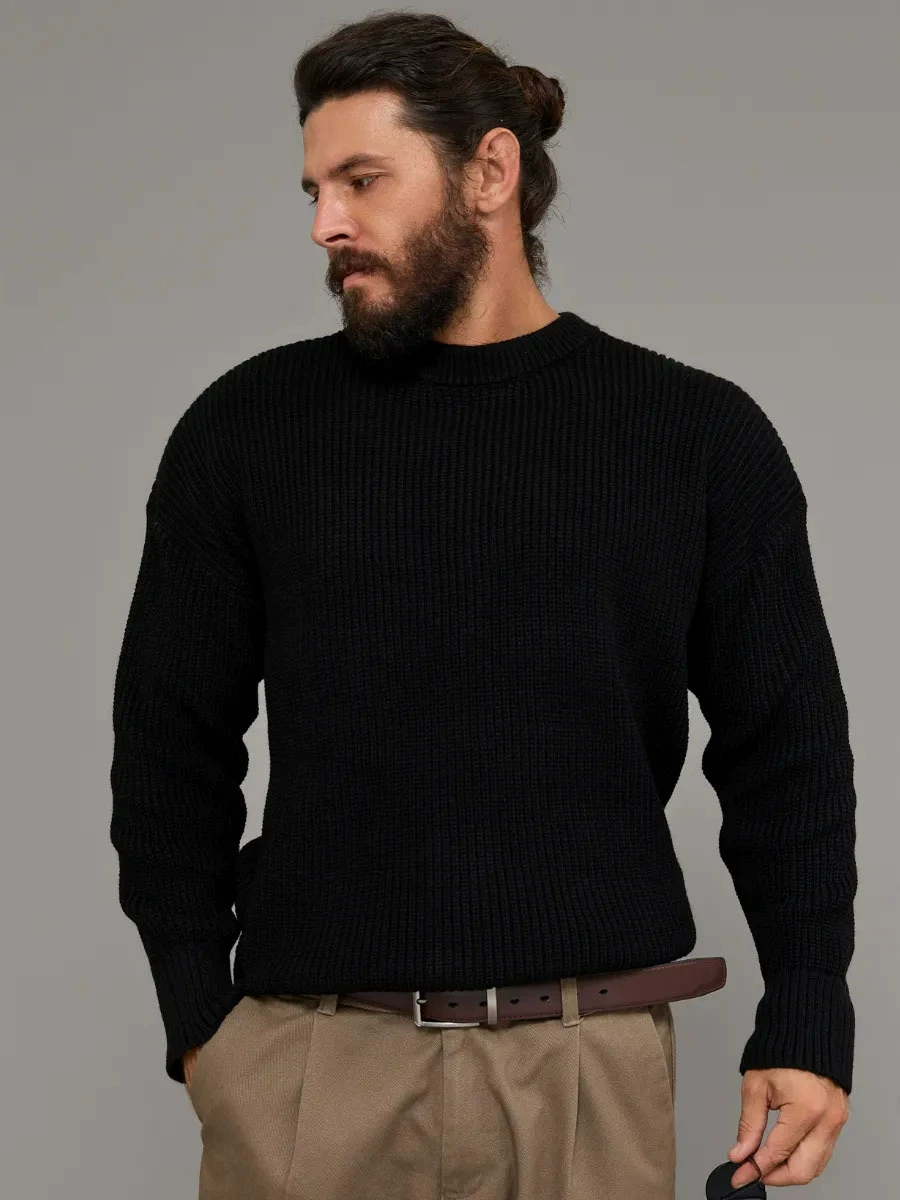 Свитер оверсайз вязаный crew neck loose knitted sweater для мужчин