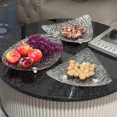 Fruit Plate Living Room Home Coffee Table Dry Fruit Plate Luxury High-End 2024 New Glacier Pattern Moving In Elegant Snack Plate
