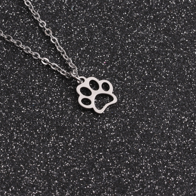 En Gros Simple Chien Patte Pendentif En Acier Inoxydable Collier Nihaojewelry display picture 8