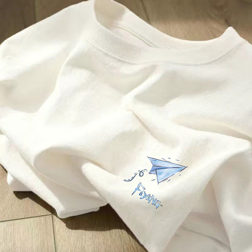 Japanese Harajuku Style White T-Shirt for Both Men and Women, Unisex Harajuku Style Versatile Summer Ice Silk Cool Sensation Short-Sleeve T-Shirt