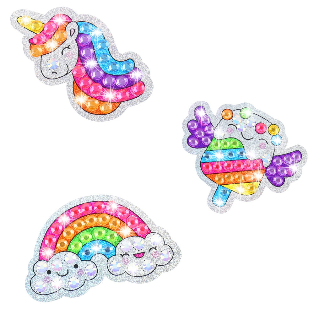 Креативные лазерные наклейки с diamond painting, крупные gemstone наклейки на холодильник, декоративные картины, детский набор кристаллов со стразами полного алмаза