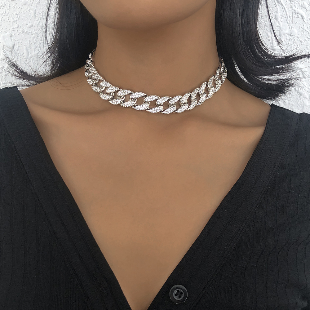 N8880 European and American Internet Hot Exaggerated Necklace Female Temperament and Fully-Jewelled 