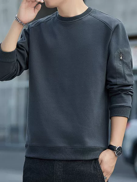 Men's Sweater Spring and Autumn New Fashion Trendy Loose Casual Long Sleeve Round Neck Middle-aged Base Shirt Instagram Popular Brand