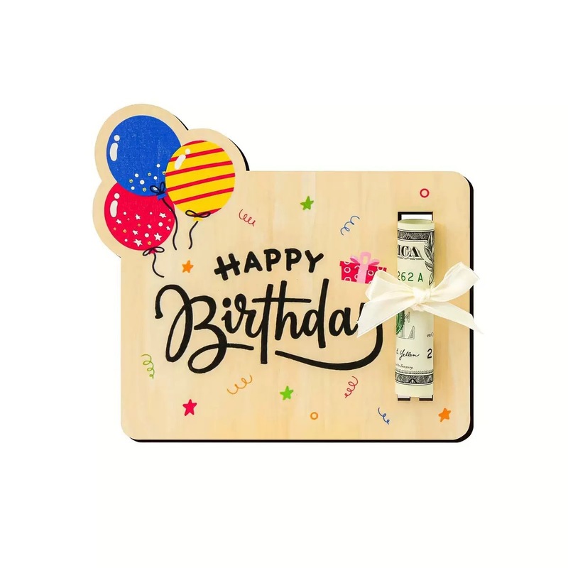 亚马逊木质工艺品圣诞钱夹 生日抓周道具 现金礼品雕刻装饰品|undefined
