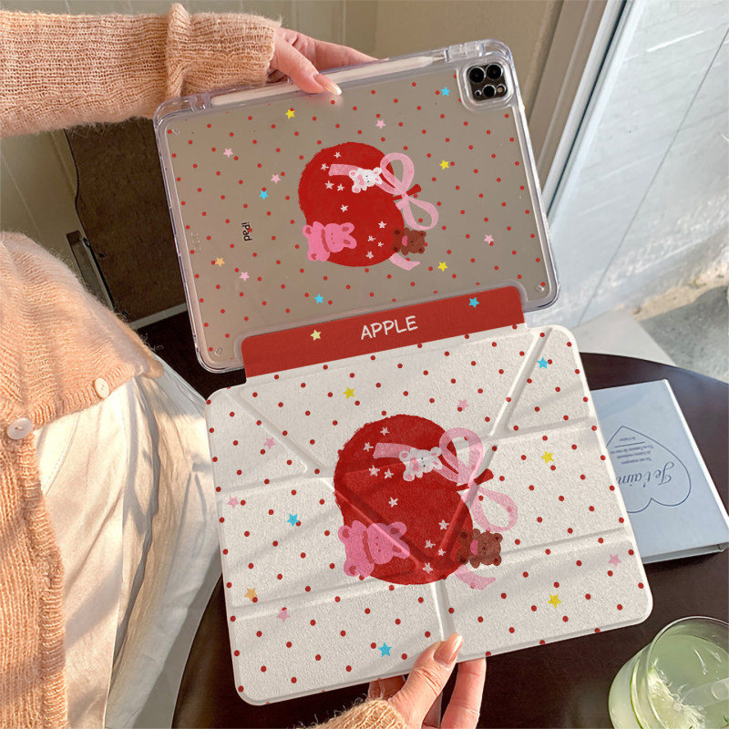 Red Polka Dot Apple Bear Y+ 70% off Suitable for iPad Protective Case Pro New Model Air 10Th Generation Apple Mini Red Polka Dot Apple Bear Y+ 70% off Suitable for iPad Protective Case Pro New Model Air 10Th Generation Apple Mini