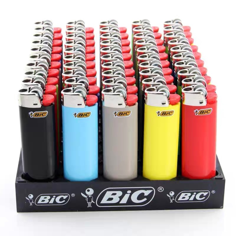French Beek J6 Disposable Lighter Large Pure Color Nylon Safety Explosion-Proof Gear Flint 50 Pieces in a Box