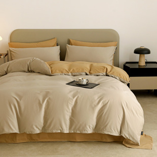 Foreign Trade Four-Piece Set 100 Count Pure Cotton Type a Australian Double American Queen Bed Sheetss and Fitted Bed Sheetss Customized Size