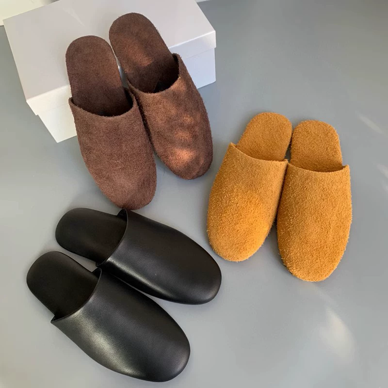 Ван производит французские туфли на улице Мюллер женская повседневная удобная ретро кожаные тапочки