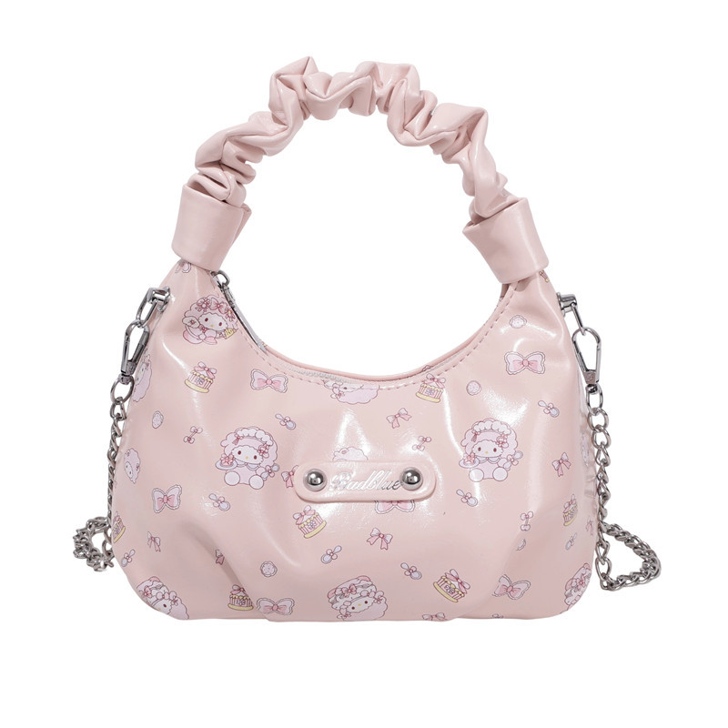 Bolsa coreana para mujeres 2026 verano nuevo lindo dibujo animado impresión bolso de mochila diaria dulce bolso de nube