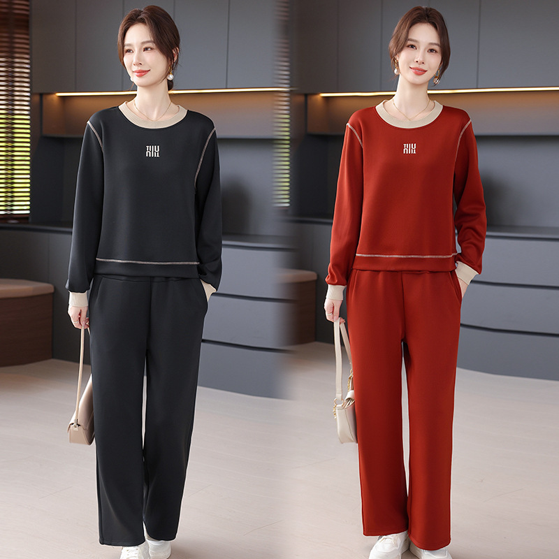 2025 New Spring & Fall Fashionable Mother's Casual Sports Suit Middle-Aged and Elderly Women's Autumn Sweatshirt and Pants Two-Piece Set
